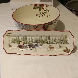 Christmas bowl and appetizer platter
